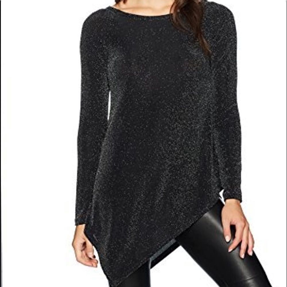 Karen Kane Sparkle Knit Angled Hem Top